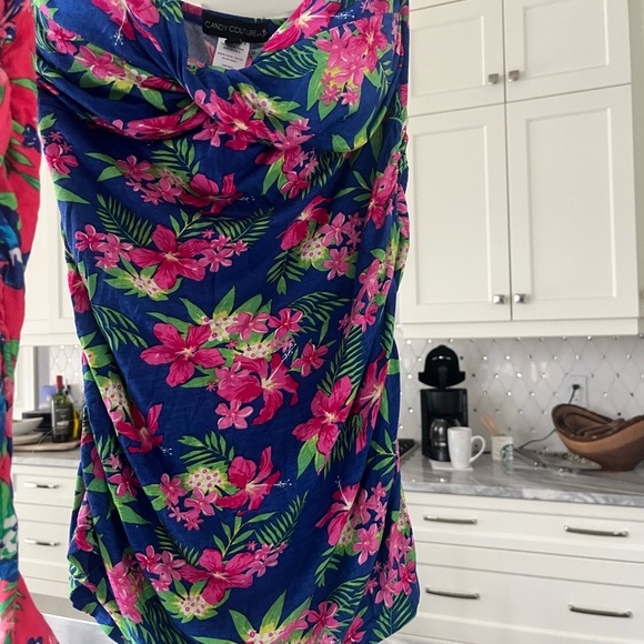 VINTAGE CANDY COUTURE HAWAIN BEACH TOPS PULL ON BUILT IN BRA SIZE LARGE - Picture 11 of 15